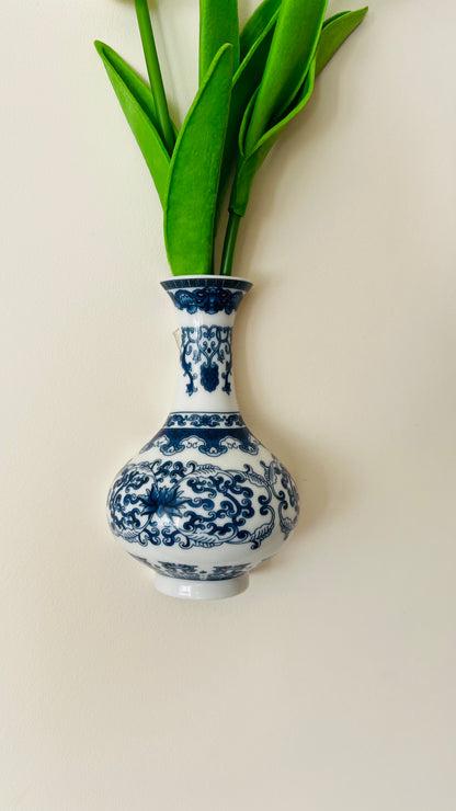 Elegant Blue Wall Vases – Modern Ceramic Hanging Decor for Flowers & Greenery