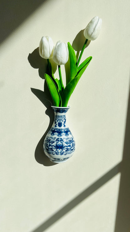 Elegant Blue Wall Vases – Modern Ceramic Hanging Decor for Flowers & Greenery